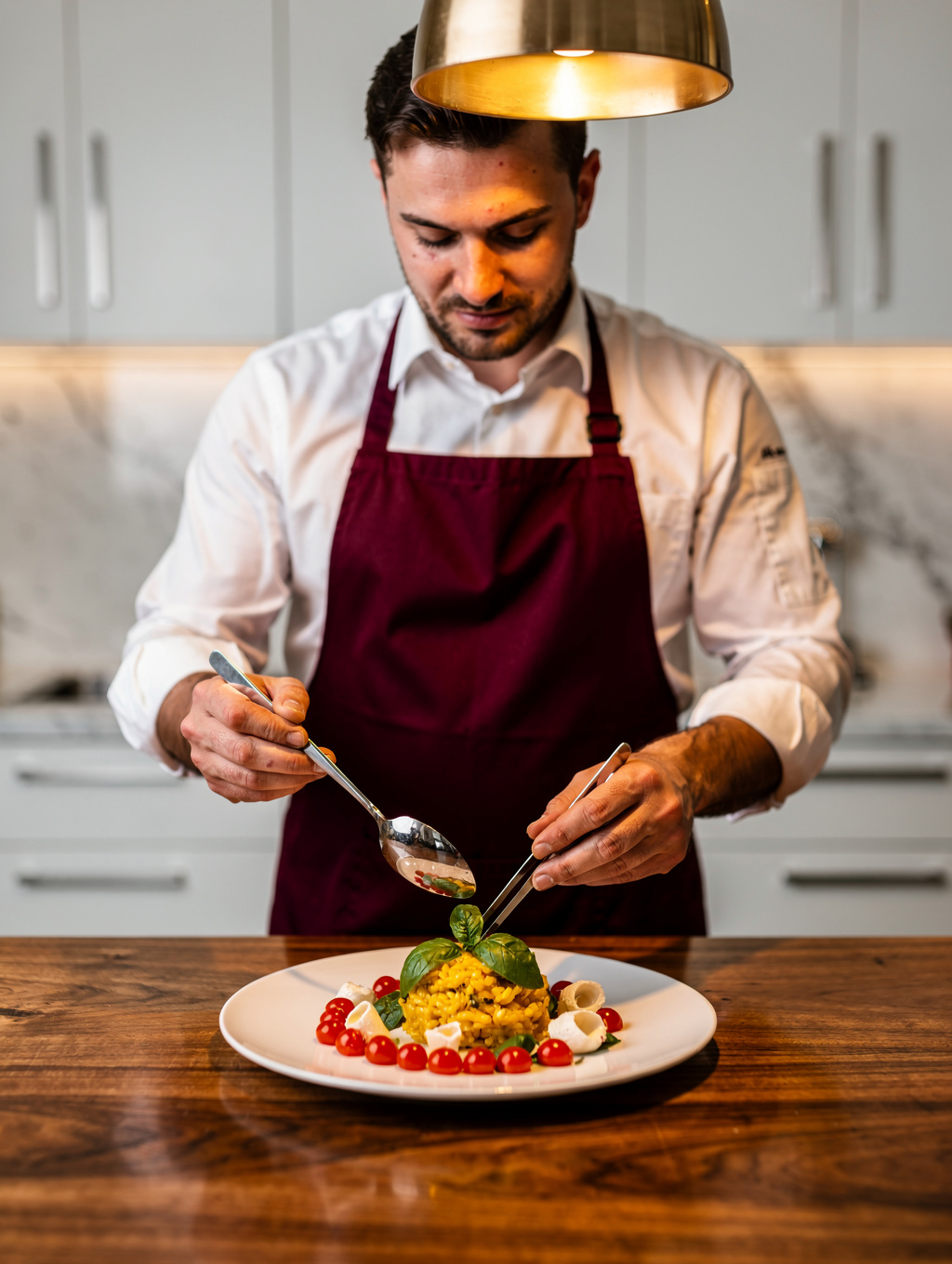 Executive Chef Marco preparing seasonal Italian dishes